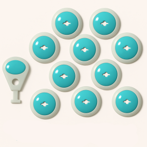 Børnesikret stikkontakt med magnetisk lås og dobbelt rotation - Moderne design i hvid