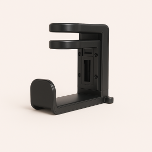 Holder til hovedtelefoner - Justerbar og Pladsbesparende Design i Sort Plast