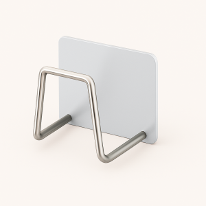 Svampeholder i rustfrit stål - Hygiejnisk opbevaring til vask i sølvfarvet design