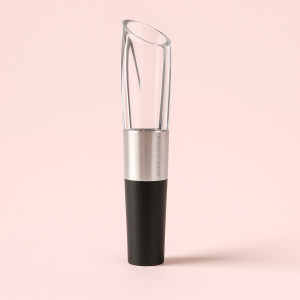 Design Vinkaraffel med Hældetud - Sort & Sølv, Moderne Akryl & Stål Finish