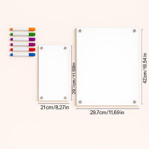 Magnetisk Vægkalender i Hærdet Glas - Hvid, Stor & Lille, Til Kontor & Hjem