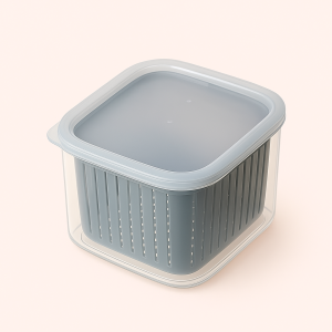 Opbevaringsboks med Låg i Moderne Grå og Hvid - Perfekt til Madopbevaring