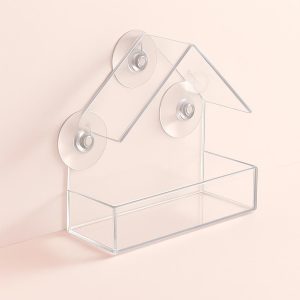 Transparent Fuglefoderhus - Sugekop Montering, Perfekt til Alle Haven