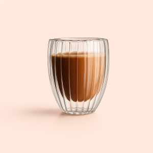 Nordisk kaffeglas med dobbeltvægget glas - Transparent og Moderne, Isoleret Komfort