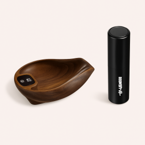 Køkkenvægt med Digital Skærm og Krydderikværn - Brun/Sort, Træ/Metal Finish