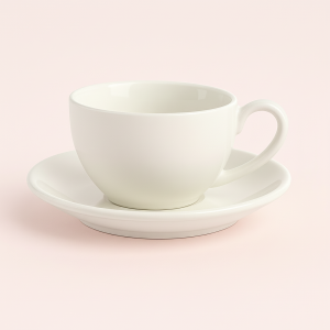 Kop og Underkop af Keramik - Hvid Klassisk Design, Perfekt til Kaffeoplevelse