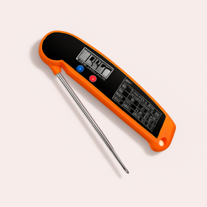 Kødtermometer til termometer- Orange og Sort, Ultrahurtig Temperaturmåling ved Madlavning