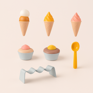 Køkkenudstyr til børn - Sikkert, Kreativt Bagelegetøj i Pink, Gul og Hvid