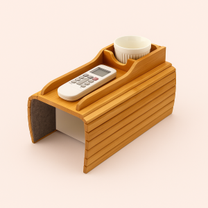 Sofabordbakke i Vintage Bambus - Naturlig Træfarve, Elegant Design