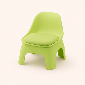 Stol til Børn - Grøn, Orange, Lysegrå - Moderne Plastik og Ergonomisk Design