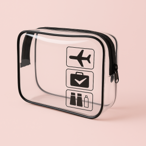 Toilettaske - Gennemsigtig, Sort Detaljer - Perfekt til Rejser og Daglig Brug