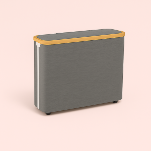 Toiletpapirholder med Trædetaljer - Sort, Grå og Hvid - Moderne og Holdbar