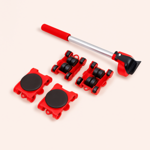 Møbelrullesæt - Rødt & Sort, Håndværk & DIY, Plast & Metal