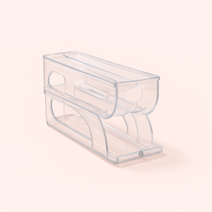 Æggeholder – Gennemsigtig Plast, Pladsbesparende Køleskab Organiser