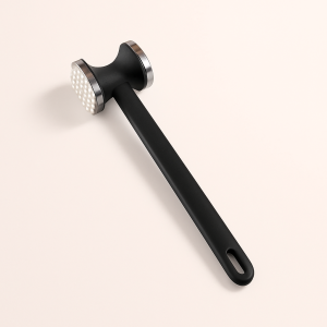 Kødhammer i Sort Metal med Rillet Flade - Elegant Design