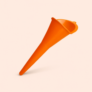 Brændstof Tragt Lang Tud - Orange, Holdbar Plast - Præcis Påfyldning, Bilpleje