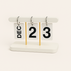 Design Vendekalender i Hvid og Sort – Moderne Kalenderløsning i Metal og Plastik