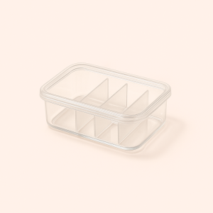 Opbevaringsboks i Klar Plast med Rum - Perfekt til Køkken og Hjemmeopbevaring
