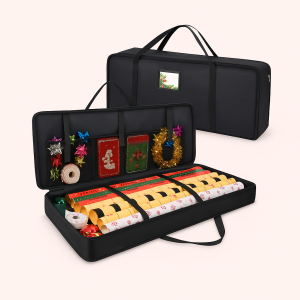 Juleopbevaringstaske i Sort med Rum, Lynlås – Holdbart Stofmateriale