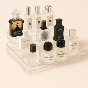 Organizer i Klar Akryl - Moderne 3 Niveauer, Gennemsigtig Design