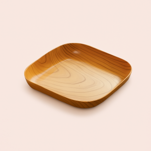 Serveringsfad i Trælook – Naturlig Æstetik og Funktion, Lys Brun Farve med Glat Finish
