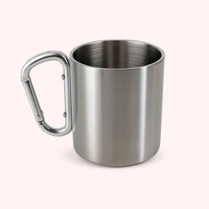 Design Udendørs Kop - Sølv, Rustfrit Stål, Karabinhank til Eventyr