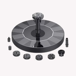 Solfontæne - Sort og Sølv, Moderne Design, Øko-venlig Haveløsning