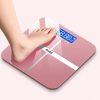 Elektronisk Vægt med Høj Præcision, Digital LCD-skærm og Bred Platform – Til Badeværelset i Flere Farver - Rosa Pink