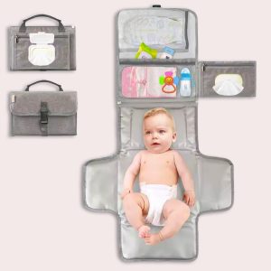 Rejsepusleunderlag - Kvalitetskomfort til bleskift i stilfuld grå og blå