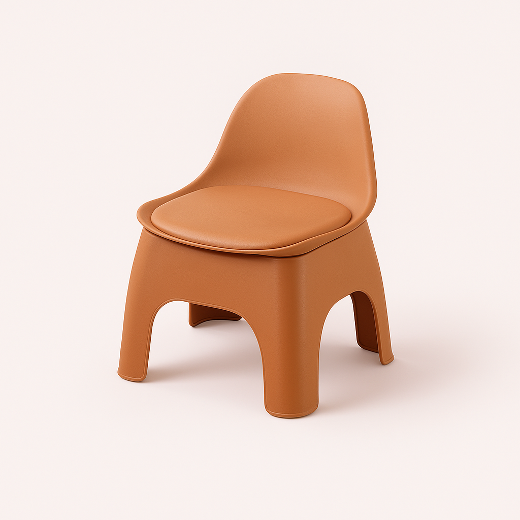 Stol til Børn - Grøn, Orange, Lysegrå - Moderne Plastik og Ergonomisk Design