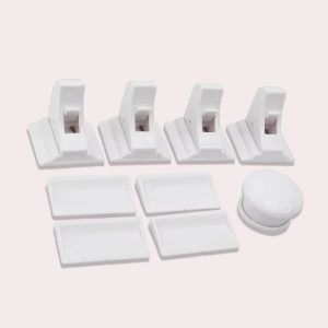 Børnesikring - Effektiv skuffelås til hvide skabe og skuffer, ABS plast