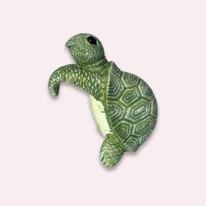 Skildpadde Figurine i Grøn og Sort - Perfekt Dekoration til Hjemmet eller Akvariet