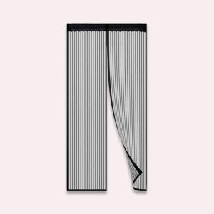 Magnetisk Insektnet - Sort Kant, Gråt Net, Nem Adgang, 90x210 cm