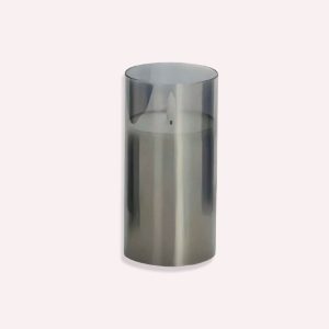 Design LED-lys i Moderne Sølv og Grå - Autentisk Flammeeffekt i Glas og Voks