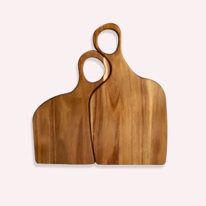 Skærebræt i Naturligt Akacietræ - Holdbart Sæt til Madlavning og Elegant Servering