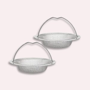 Køkkenvaskfilter i rustfrit stål – finmasket afløbssiem med bøjle