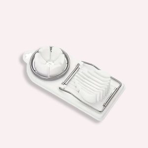 Æggeskærer - Hvid og Sølv, Plast og Metal