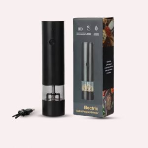 Krydderikværn, Elektrisk, Automatisk - Sort/Transparent - Plast/Metal