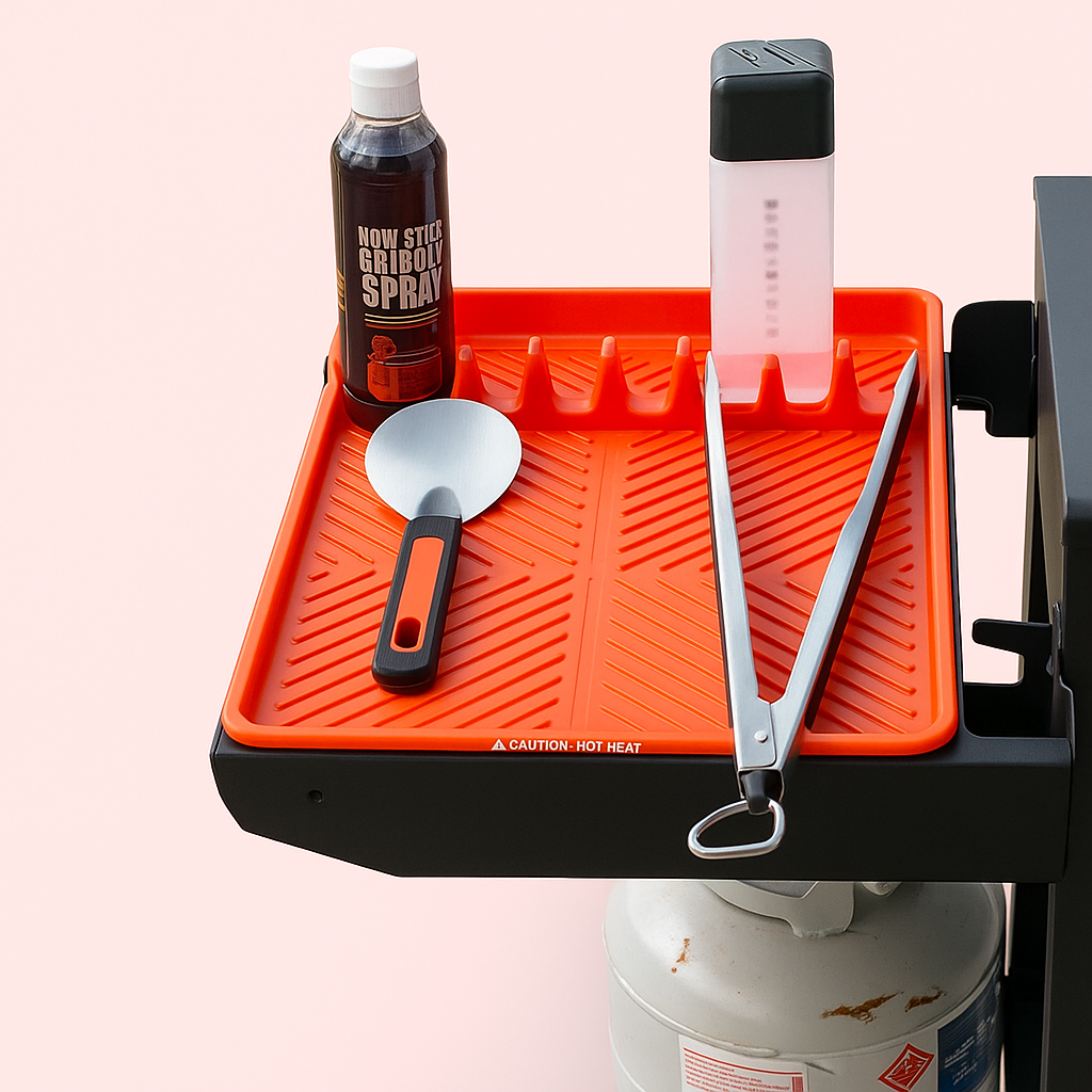 Silikone Grillredskabsmåtte - Silikone, Rustfrit Stål, Træ